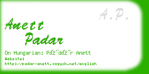 anett padar business card